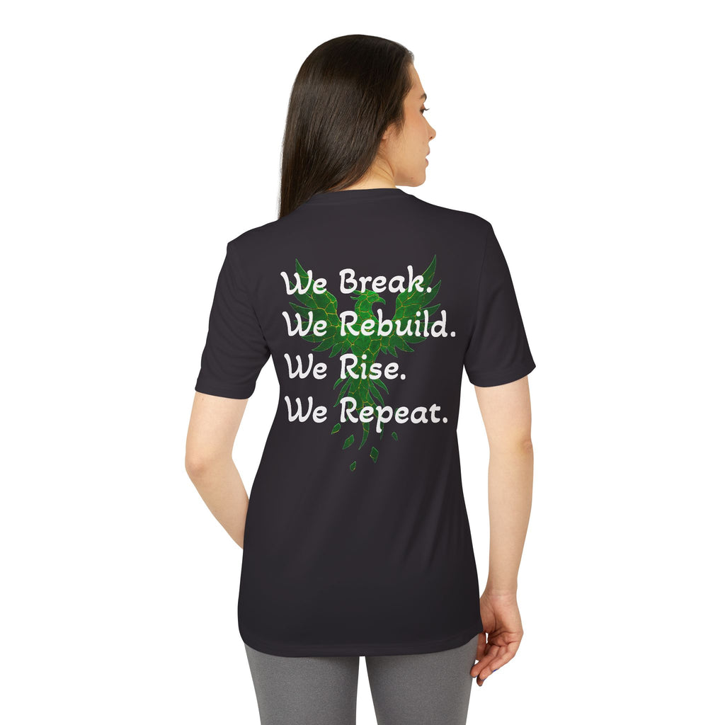Broken Not Beaten T-Shirt — "We Break. We Rebuild. We Rise." Motivational Tee
