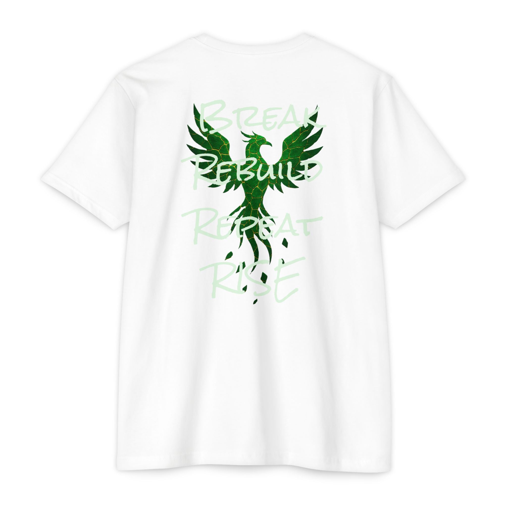 Broken But Not Defeated T-Shirt — "Break Rebuild Repeat Rise" Inspirational Tee