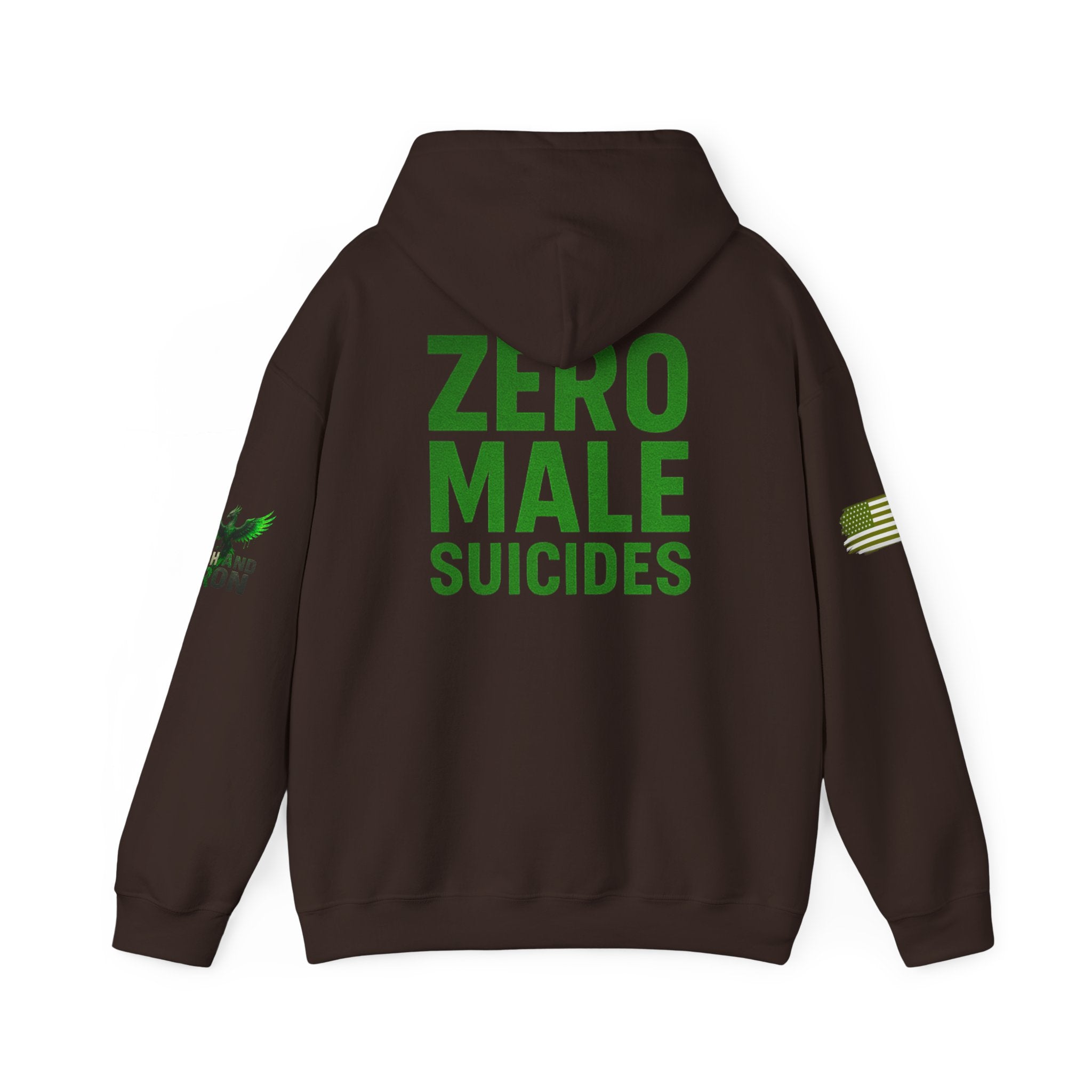 Zero Male Suicides Hoodie — Mental Health Awareness Green Ribbon Pullover