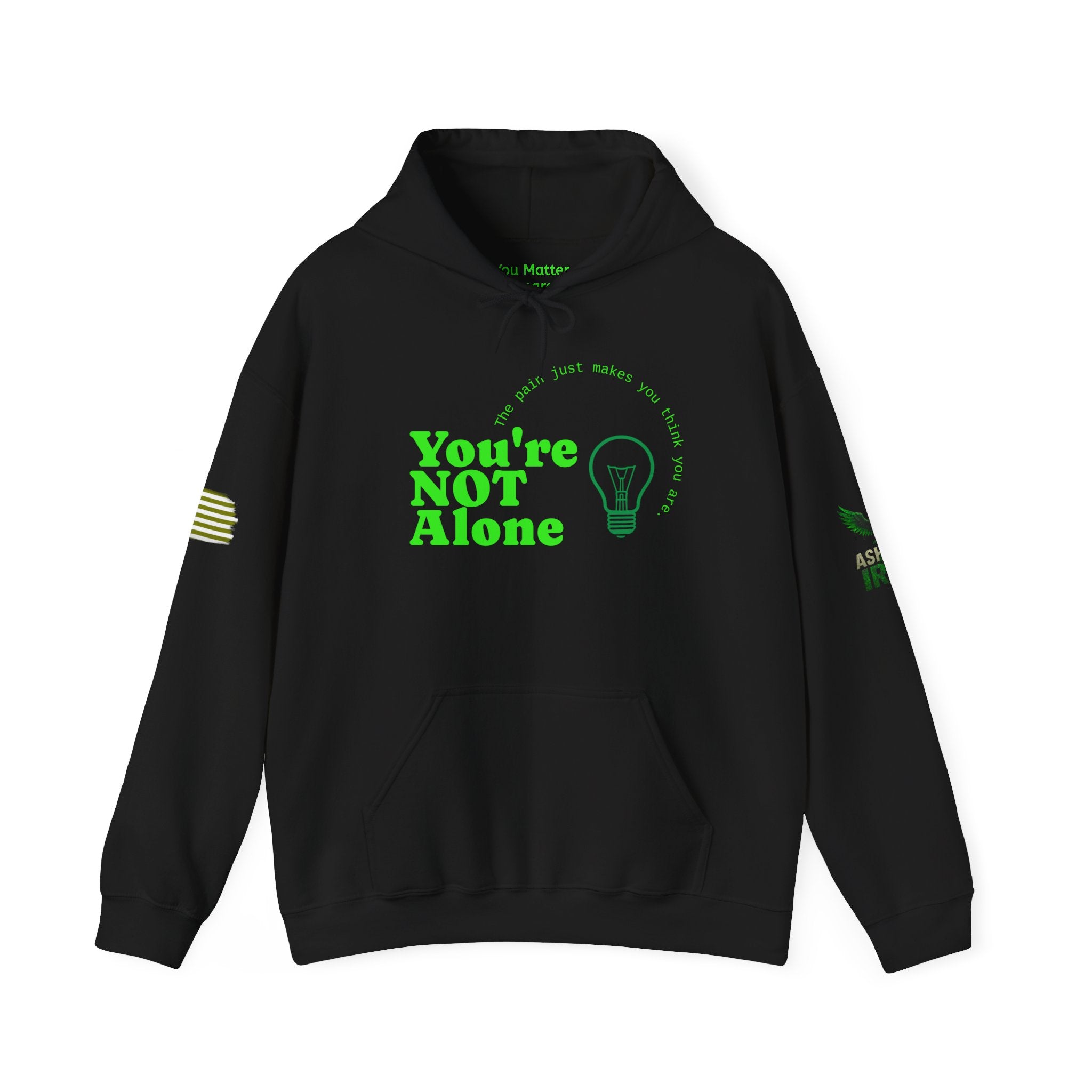 Zero Male Suicides Hoodie — Mental Health Awareness Green Ribbon Pullover