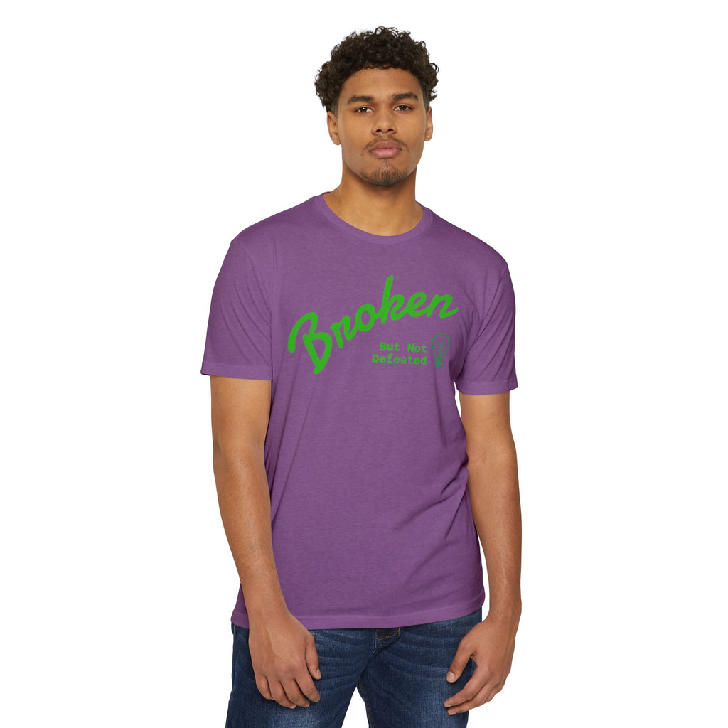 Broken But Not Defeated T-Shirt — "Break Rebuild Repeat Rise" Inspirational Tee